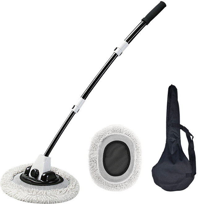 콜튼 휘어지는 세차밀대 3단 길이조절 세차봉 자동차 밀대걸레, 세차밀대세트+가방, 1개