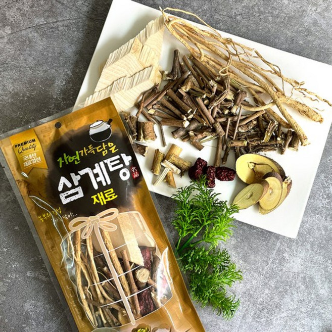 (더조은푸드) 자연그대로 삼계탕 육수 재료 (원물형), 3개