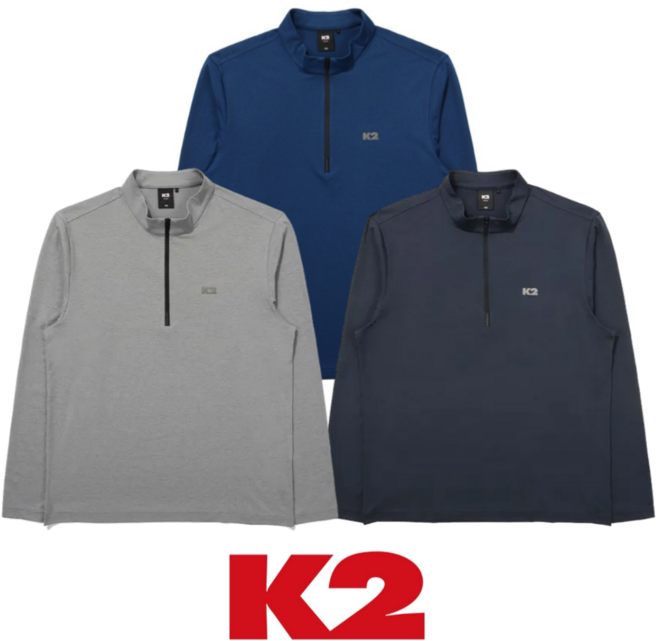 [백화점 매장판] K2 케이투 남성 기본 집업 티셔츠 봄 가을 간절기 스탠다드 하프집업 반집업 긴팔티셔츠 등산 아웃도어 등산복 등산티셔츠