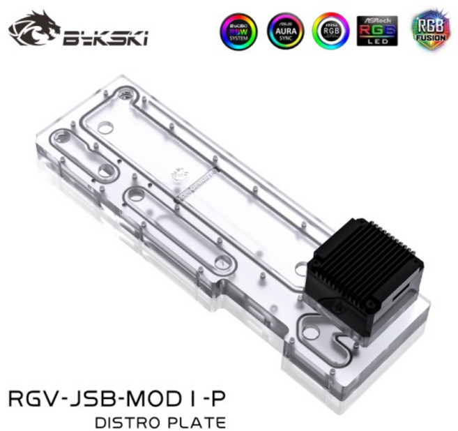 BYKSKI RGV-JSB-MOD1 JONSBO MOD1 컴퓨터 케이스/3PIN ARGB/콤보 DDC 펌프용 아크릴 보드 워터 디스트로, 한개옵션1, 02 5V A-RGB no pump, 02 5V A-RGB no pump