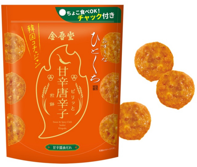 킨고도 매콤한 고추 전병 한국 고추장, 1개, 74g