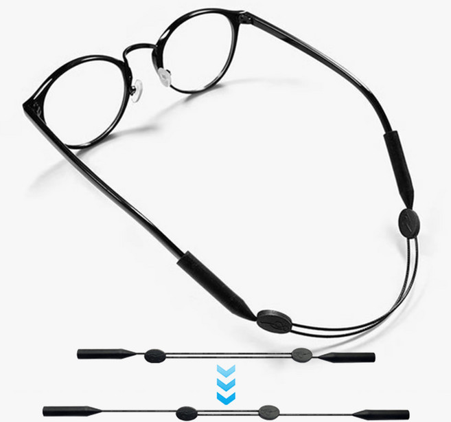 가벼운 길이조절 안경줄 스트랩 3개 안경닦이 포함