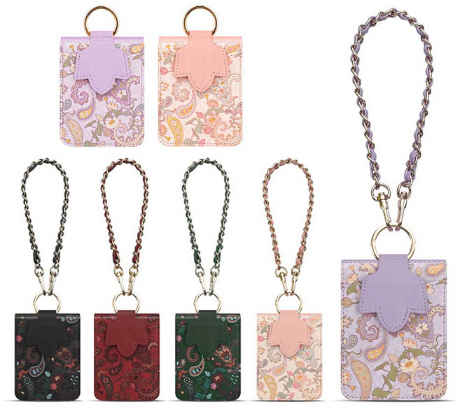 플라잉 갤럭시 Z플립4 (F721) 페이즐리 카드포켓 지갑형 체인스트랩 지플립4 케이스