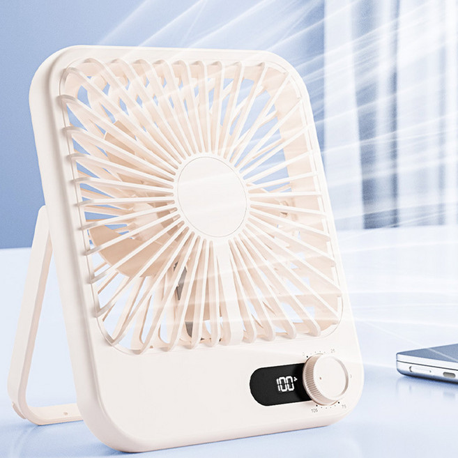 루이스 무선 탁상용 선풍기 미니 접이식 선풍기 초경량 무소음 휴대용 선풍기, 베이지