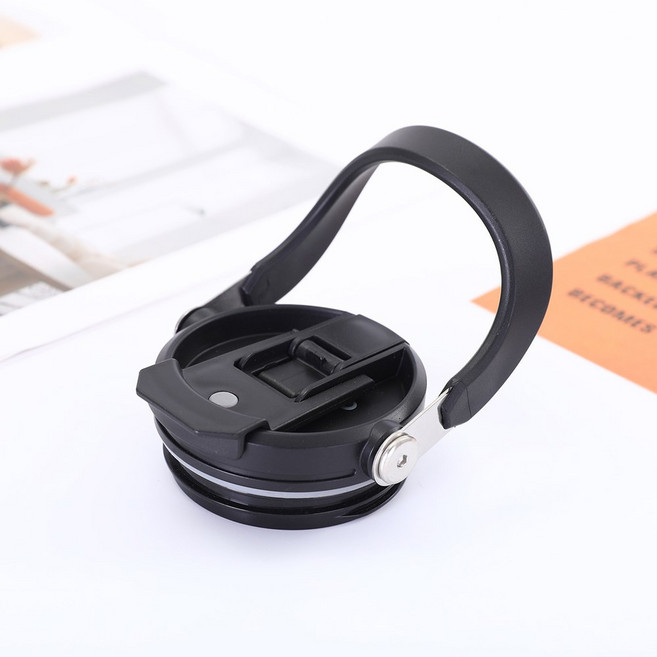 컵 액세서리에 실용적인 텀블러 뚜껑용 손잡이 유출 방지 병 커버가 있는 뚜껑 교체용 30온스, Black, 1개