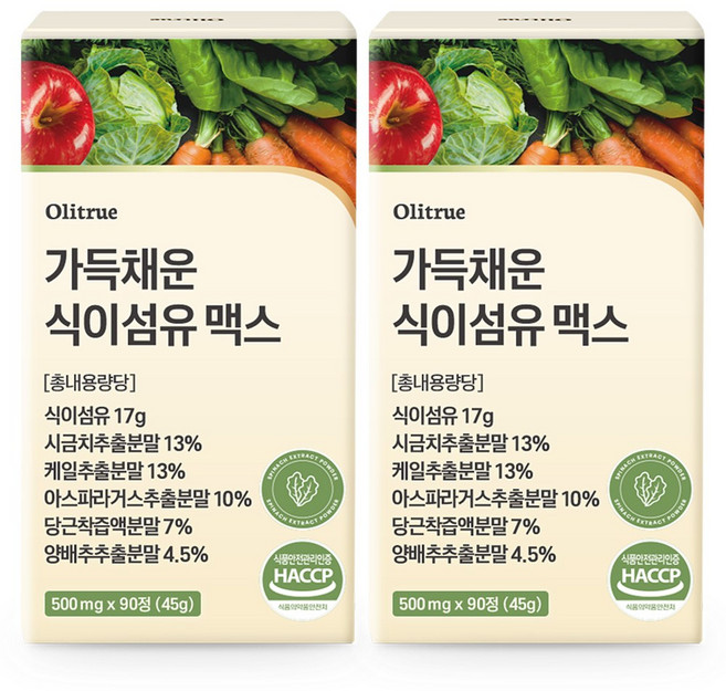 올리트루 가득채운 식이섬유 정 17g, 2개, 90정