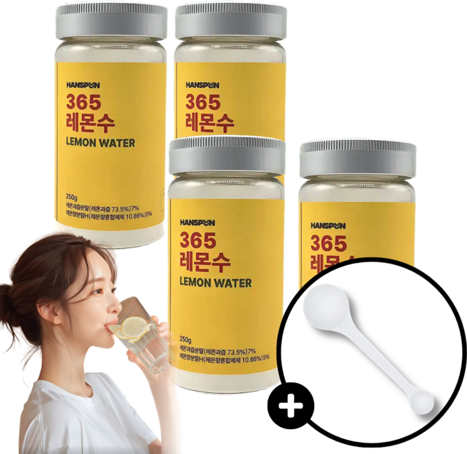 한스푼 물에 타먹는 리얼 365 레몬수, 250g, 4개
