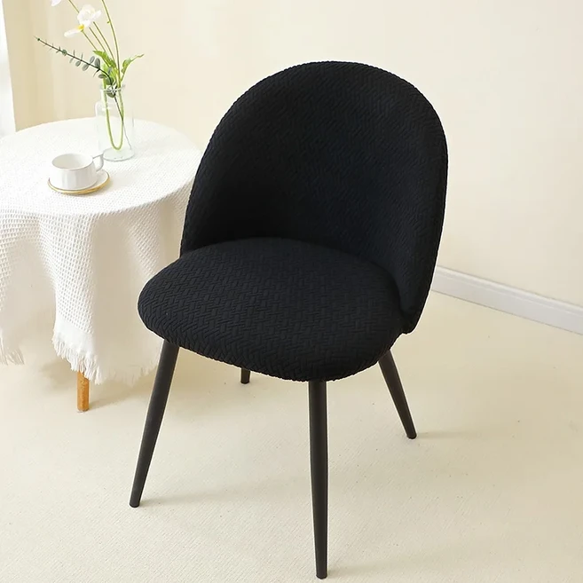 1/4개 벨벳 곡선형 소형 암체어 커버 스트레치 다이닝 탈부착 가능 방오 시트 가정 사무실, 01 1pc, 01 A4 chair cover