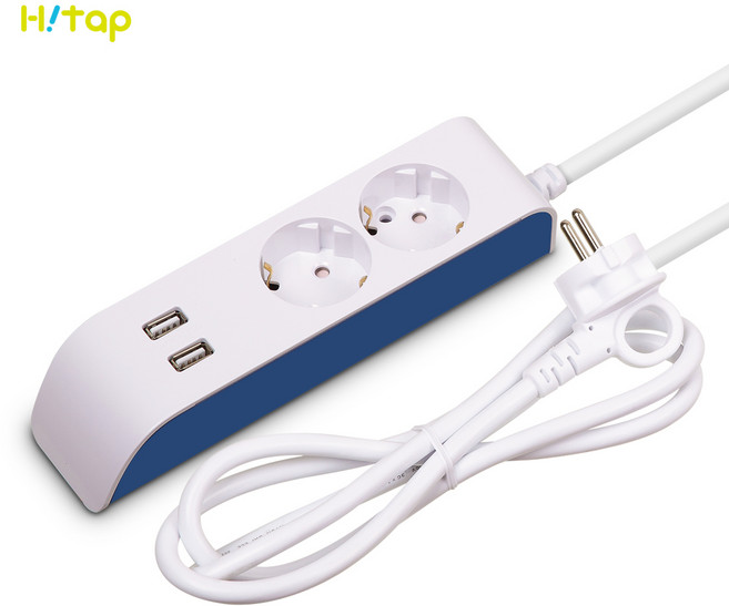 현대일렉트릭 하이탭 2구 USB 포트 멀티탭 16A 가정용 사무용 안전한 국산 멀티 콘센트, 1.5m, 1개