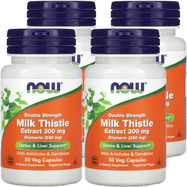 나우푸드 더블 스트렝스 밀크시슬 추출물 300mg 50캡슐 4통, 1개, 100정