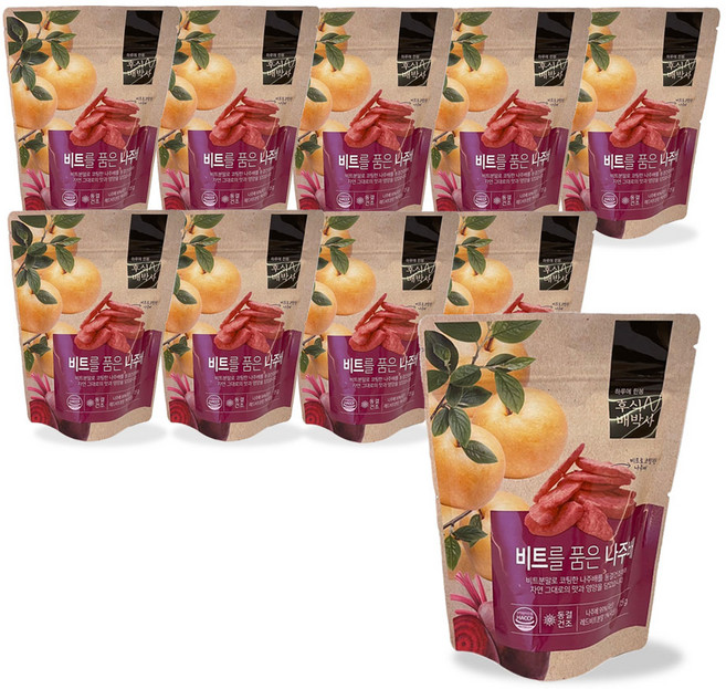 [후식N배박사] 배칩 나주배과자 동결건조 과일칩 배 비트를 품은 나주배 15g 10개