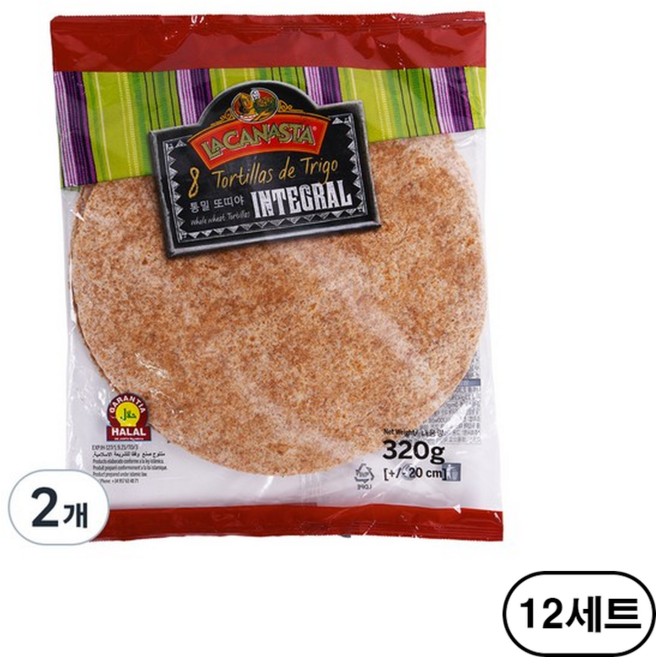 라카나스타 통밀 또띠야 20cm 8개입, 320g, 24개