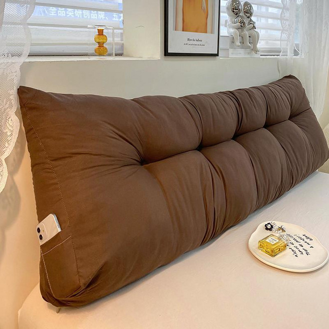 三角床頭靠墊 雙人床上靠背軟包 長200cm*高50cm, 經典三角-咖,長150cm*高50cm, 經典三角-咖