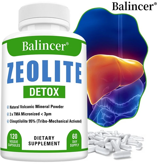 천연 제올라이트 캡슐 - 화산 미네랄 파우더 - 높은 흡착력 - 신장 건강 디톡스 건강 균형 관리 지원, 1개, 60회분 - 쿠팡