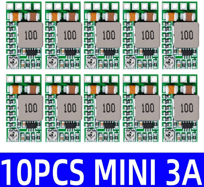 미니 12 24V 5V 9V 모듈 다운 조정 3A 전원 전압 공급 8V 컨버터 장치 97 12V 가능 5V 스텝 3V, 10PCS NI 3A