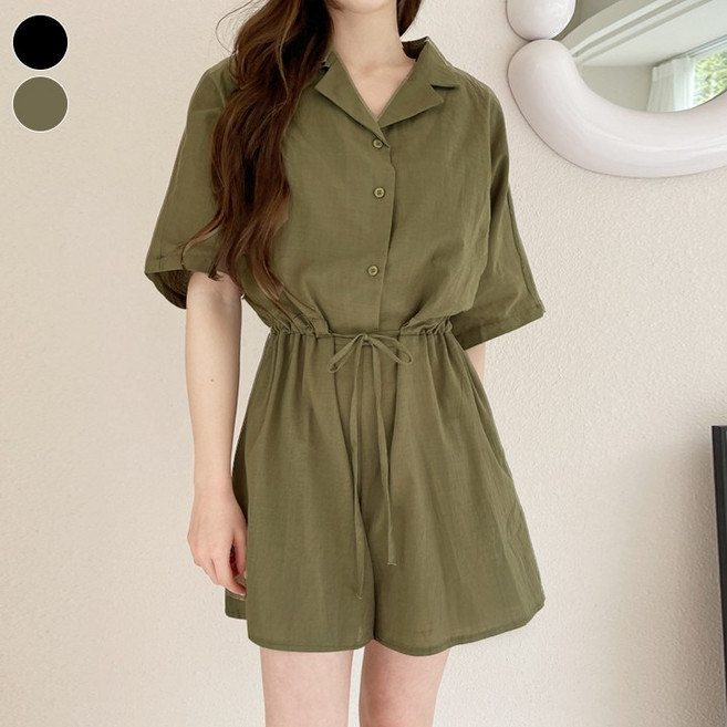 바비팩토리 여성용 여름 시원한 린넨 점프수트 원피스 썸머 반바지 점프 슈트