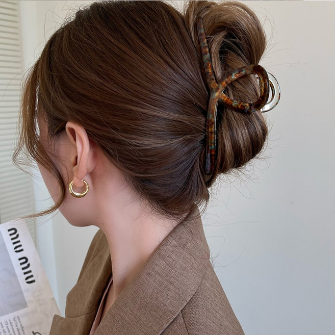 헤어퀸 빅사이즈 여성 헤어 숱많은 올림머리 집게핀 대형 13cm