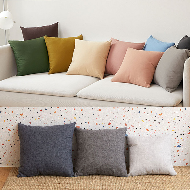 (솜포함) 클래식 쇼파 쿠션 무지, 18-어텀브라운(솜포함)