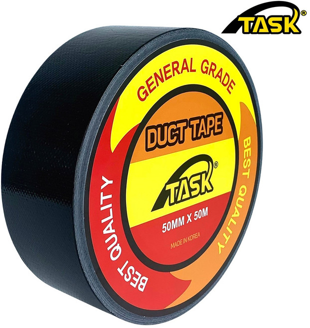 테스크 수출용(국내산) 덕트테이프 덕테이프 50MM X 50M 일반형 BLACK, 1개