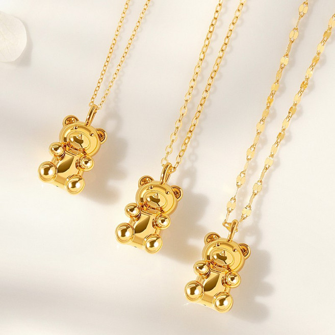 골드팡 24k 순금 통통젤리곰 목걸이 (당일도착) 여성데일리 테디베어 심플 큐티포인트 고급럭셔리 기념일 생일 여자친구 주얼리선물