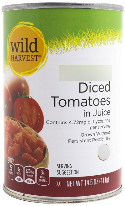 와일드하베스트 다이스드 토마토 인 주스 비건 글루텐 프리, 411g, 1개