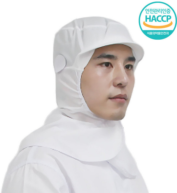 [쿡셰프] 식품 위생모 어깨덮개형 HACCP 식품공장 위생모자(화이트), 화이트, 5개