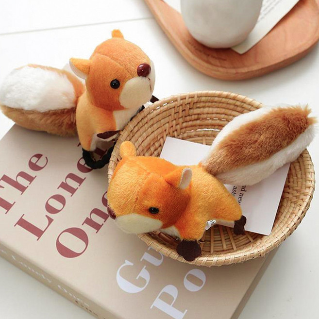 일호장신구 귀염뽀작 날다람쥐 키링 열쇠고리 키홀더 가방고리 보들 선물 우정템, 1개, 브라운