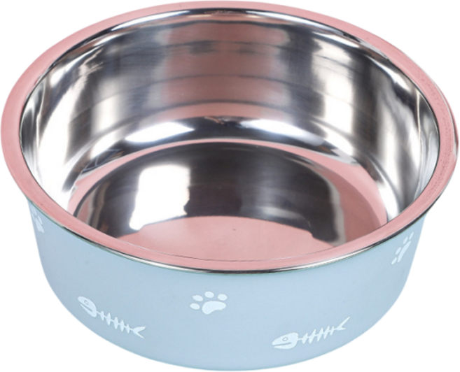 논슬립 스텐 볼 고양이밥그릇 강아지식탁 물그릇 애견식탁 엎어짐 방지, 회색,L, L, 1개