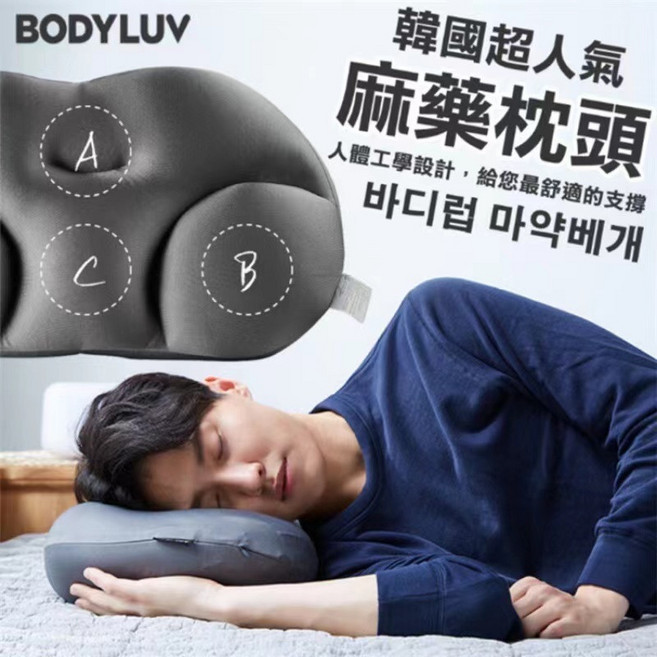 BODYLUV 3D人體工學麻藥枕, S046-深灰, 1件