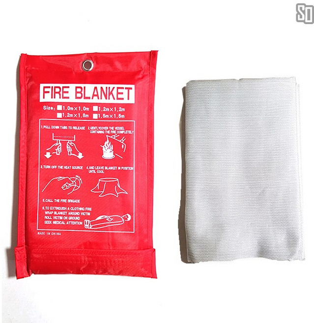 방염포 소방포 소방 담요 유리섬유 1MX1M 화재 진압, 1개