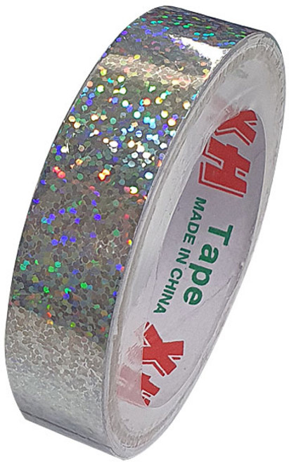 반짝이는 홀로그램 테이프 실버, 1개, 은색