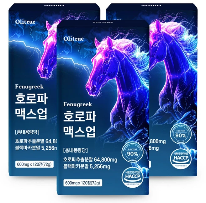 고함량 호로파 캡슐 맥스업 HACCP인증, 3개, 120정 - 쿠팡