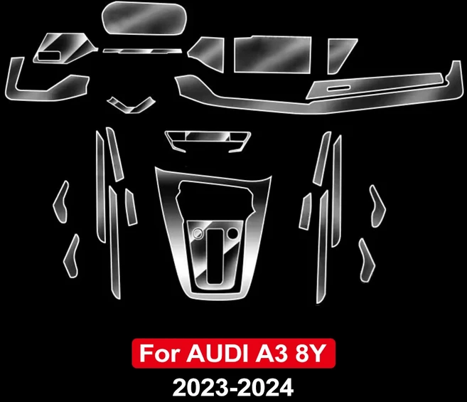 호환 아우디 A3 8Y 2024 패널 내비게이션 차량 내부 화면 보호 필름 스크래치 방지 스티커, 01 for A3 8Y -24, 01 Left Hand Drive