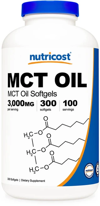 뉴트리코스트 MCT 오일 1000mg 300소프트젤 1병, 300정, 1개 - 쿠팡
