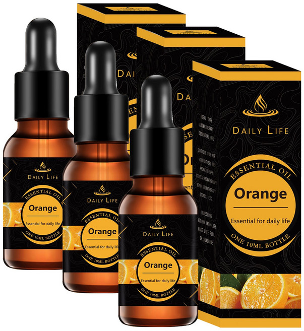 메이루이 실내용 일반용 차량용 방향제 아로마 에센셜 오일 디퓨저 10ml, 스위트오렌지, 3개