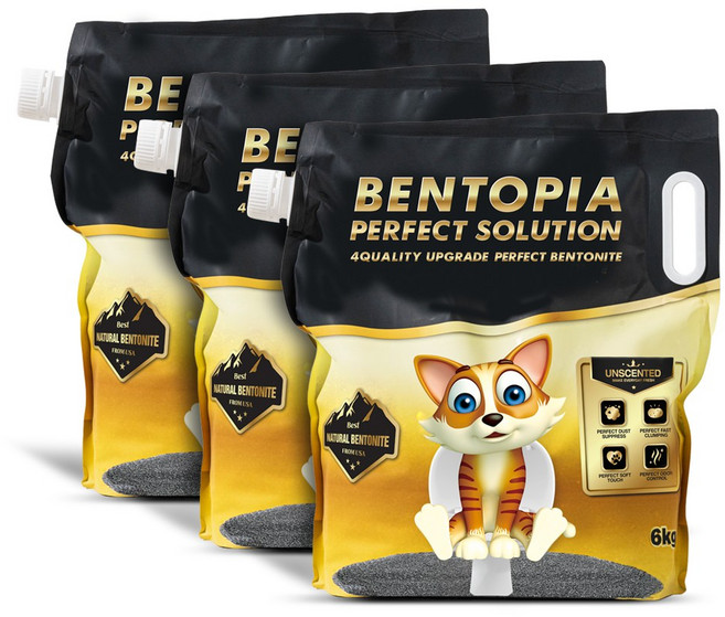 벤토피아 퍼펙트솔루션 고양이 모래, 3개, 6kg