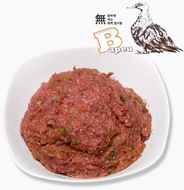 더펫코리아 뼈넣은 야채바프 오리고기 1kg 애견생식 강아지생식, 200g, 5개