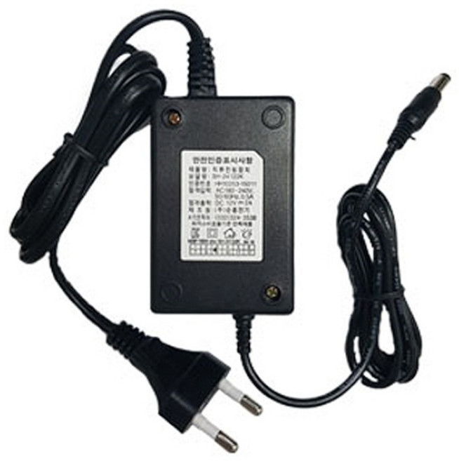 (아우라텍) 아답터 180~240V / 12V 2A (내경2.1mm/외경5.5mm) 전원 케이블 일체형 (비닐포장), 1개