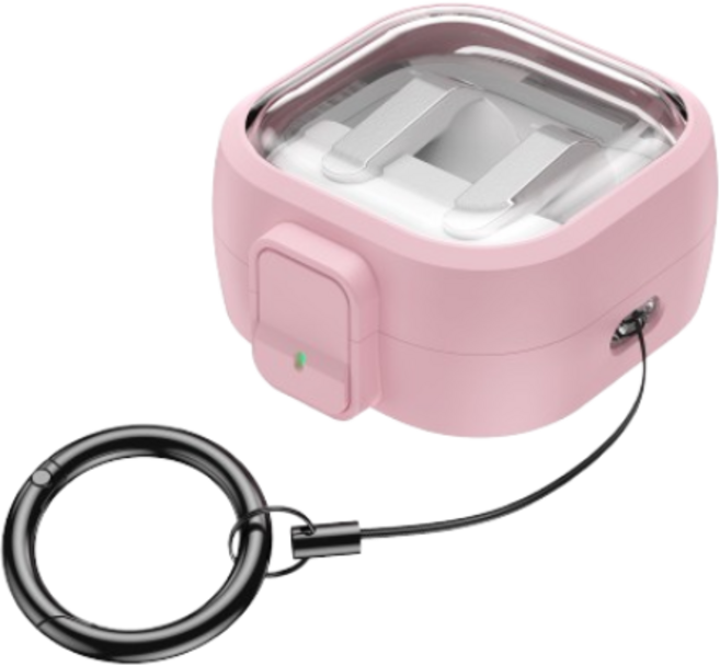 투에이비 갤럭시 버즈4/버즈4 프로 스냅 클로저락 투명 분실방지 케이스, 1개, 핑크, 갤럭시 버즈4/버즈4프로