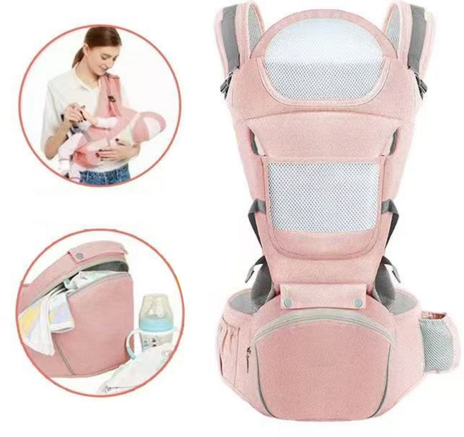 디아코니아 사계절 신생아 올인원 힙시트 아기띠 통풍 허리보호 G404, 핑크