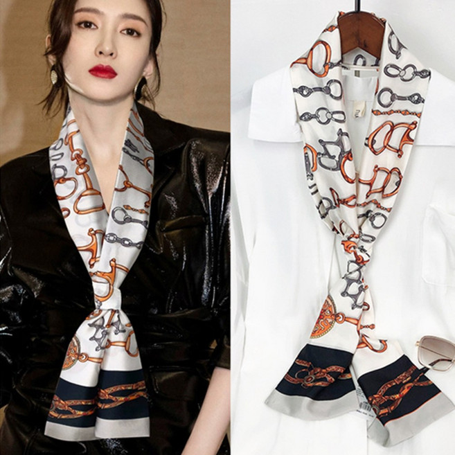 에이엔이엠 사계절 럭셔리 여성 롱 실크 방도 스카프 3P