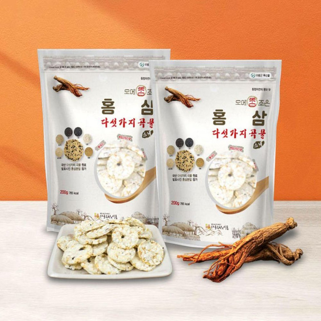 맛있는 홍삼 다섯가지 곡물 뻥튀기 200g