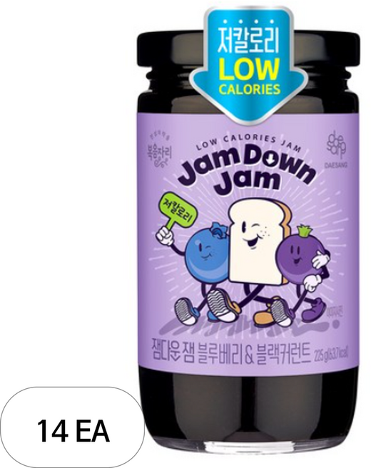 복음자리 잼다운 잼 블루베리 & 블랙커런트, 225g, 14개
