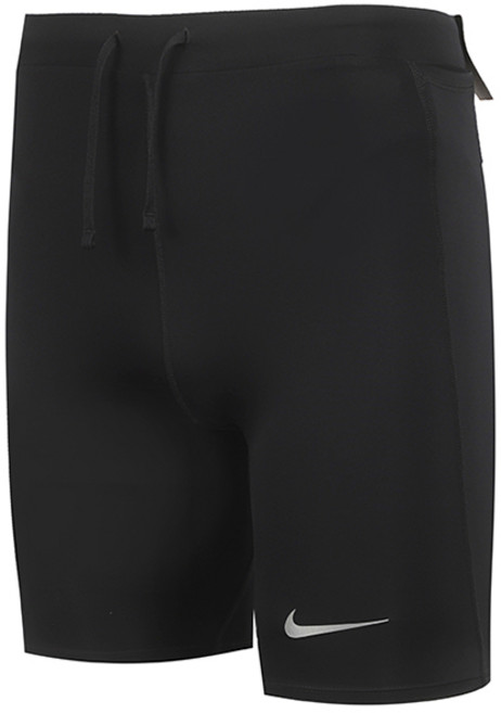 나이키 Dry FIT 패스트 하프 BF RUNNING 타이츠 반바지 레깅스 블랙-실버 로고