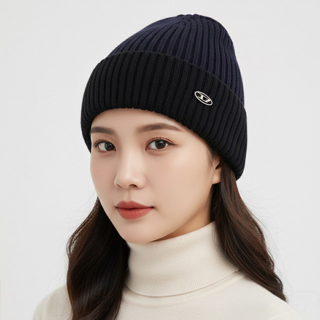 남자 비니모자 등산모자 겨울 스포츠 비니 러닝모자, 네이비블랙