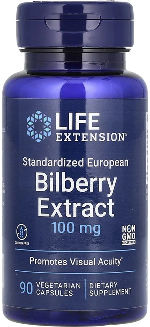 Life Extension 표준화된 유러피안 빌베리 추출물 100mg 베지 캡슐 90정, LifeExtension표준화된유러피안빌베리추출물100, 1개 - 쿠팡