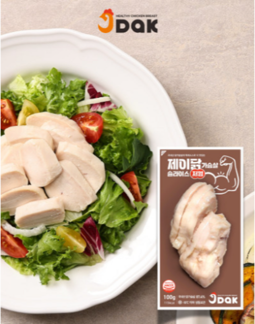 제이닭 저염 닭가슴살 슬라이스, 100g, 30개