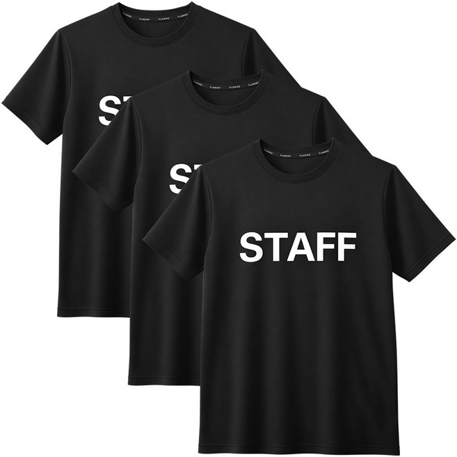 스태프 반팔 티셔츠 3매세트 쿨원단 직원 행사 식당 소량 티