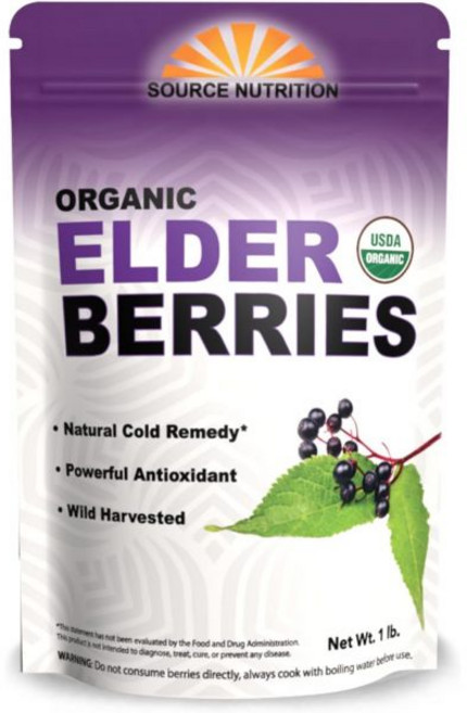 USDA Dried Elderberries - Whole European Elderberry Responsibly Wild Crafted Perfect for Tea Sy, Certified Organic, 1개