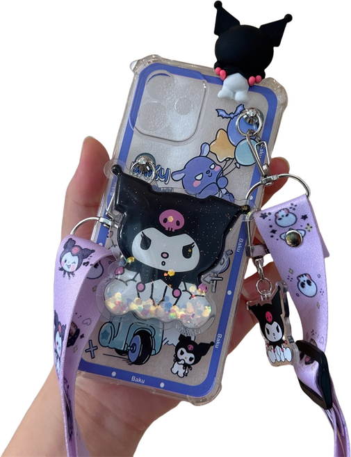 갤럭시 엑스커버5 케이스 AT-M130 귀여운 몬스터 어린이용 젤리 스트랩 목걸이 피규어